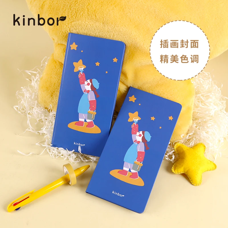 Kinbor Portable Pocket Weekly Plan Girl's Small Notebook Notepad Exquisite High-End Mini Hand Ledger Efficiency Plan Schedule