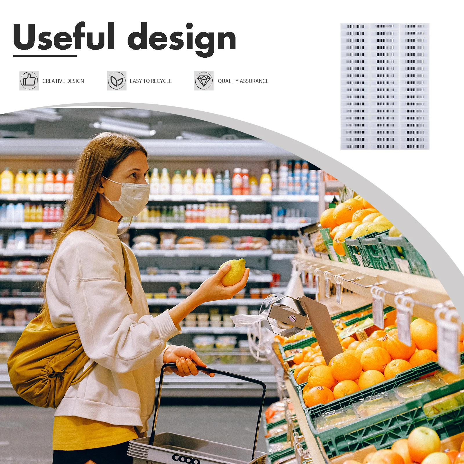 108 Stück akustomagnetische Anti-Diebstahl-Waren-Etiketten, zuverlässige Supermarkt-Kosmetik, Sicherheitsetiketten, Kosmetik-Anti-Diebstahl-Etiketten aus Kunststoff