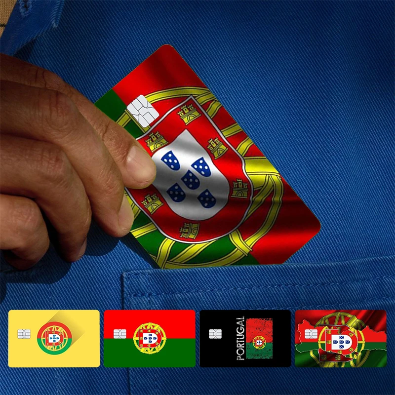 Portugal Flag Cover Skin Sticker For Credit Card Bank Debit Bus Card Front Side