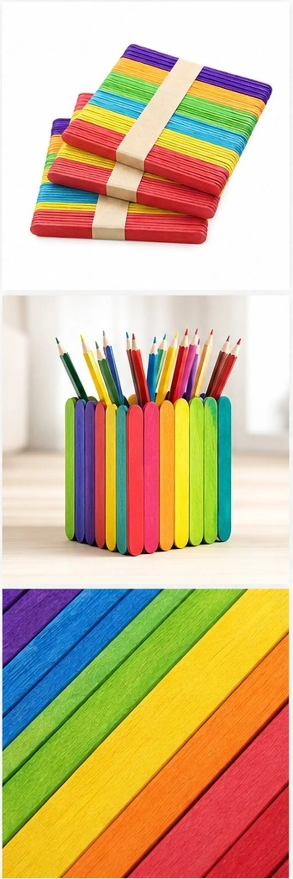 50Pcs Smooth Straight Wooden Craft Sticks 114x10x2mm Safe for Children DIY Handmade Arts Counting Team Games Educational Insert