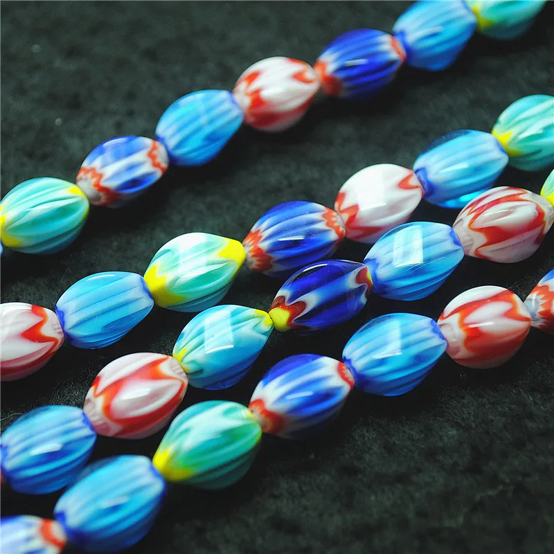 30PCS New Italy Murano Glass Beads For Women's Bracelets Making Accessories 10X13MM Hot Colors DIY Jewelry