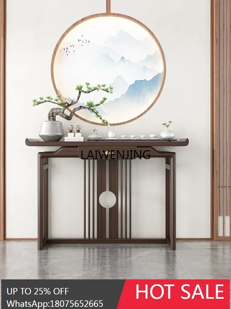 LY new Chinese-style table, all solid wood cabinets, Xuanguantai entry end view table, Zen table plan