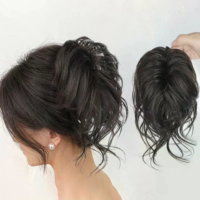 Synthetic Fluffy Messy Hair Bun Curly Natural Claw Clip Hairpiece Hair Extension For Women Daily Party Salon Hair Styling Tools