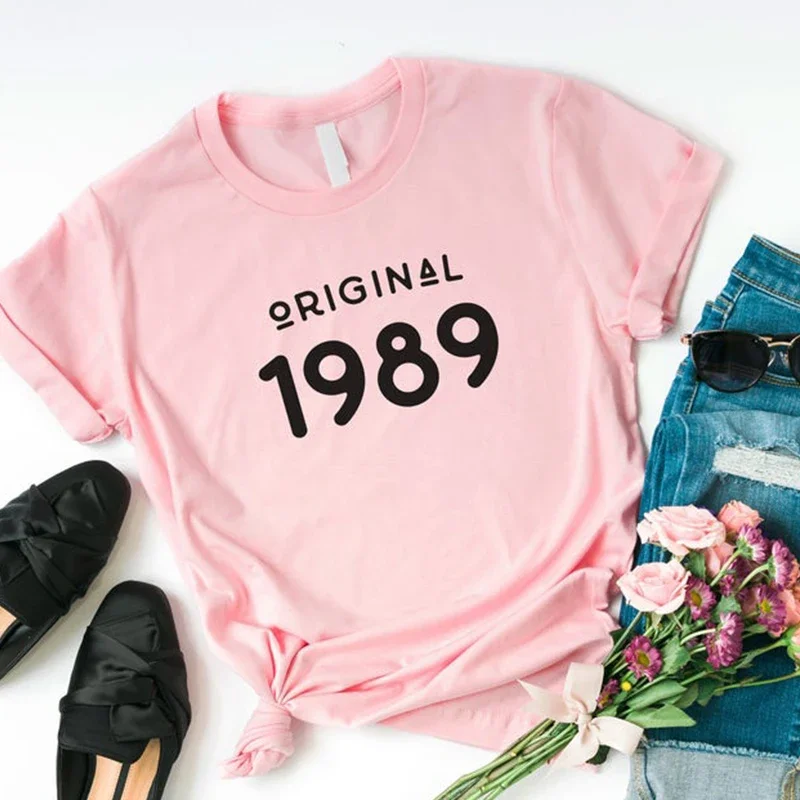 Original 80s T-Shirt Women 35 Years Old 35th Birthday Gift Girls Mom Wife Daughter Party Top Tshirt Cotton Streetwear Tee Shirt