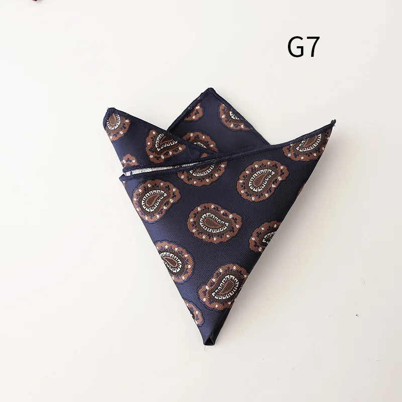 남자를위한 새로운 컬러 페이즐리 스타일 포켓 스퀘어 클래식 공식 폴리 에스터 손수건 결혼식 회의 정장 액세서리 Hanky