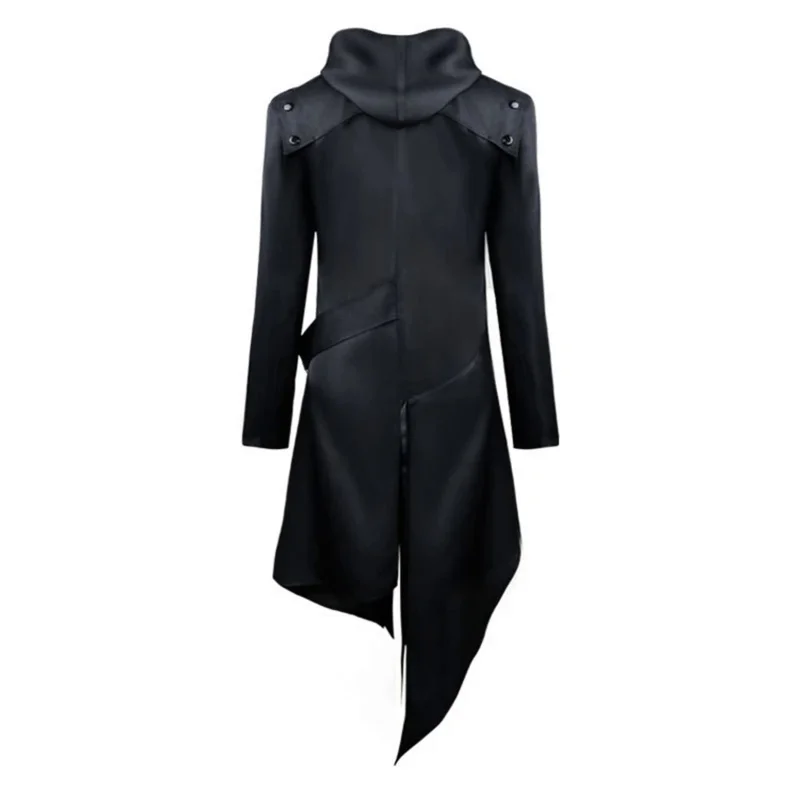 Vintage Gothic Medieval Steampunk Renaissance cosplay Costume unisex Jacket Hooded Zipper Coat for Men Strap Tuxedo carnival