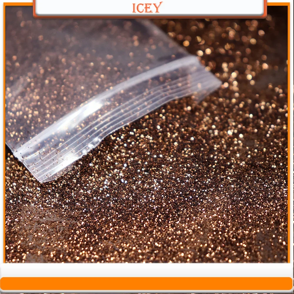 Icey Beauty ผงทาเล็บสีน้ำตาลกาแฟ10กรัมผงแป้งกากเพชรสำหรับตกแต่ง