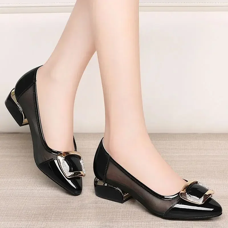 Women's Shoes Block Heel Low Elegant Square Heels Ladies Pumps Chunky Non Slip Stylish With Promotion Hot Lastest Spring