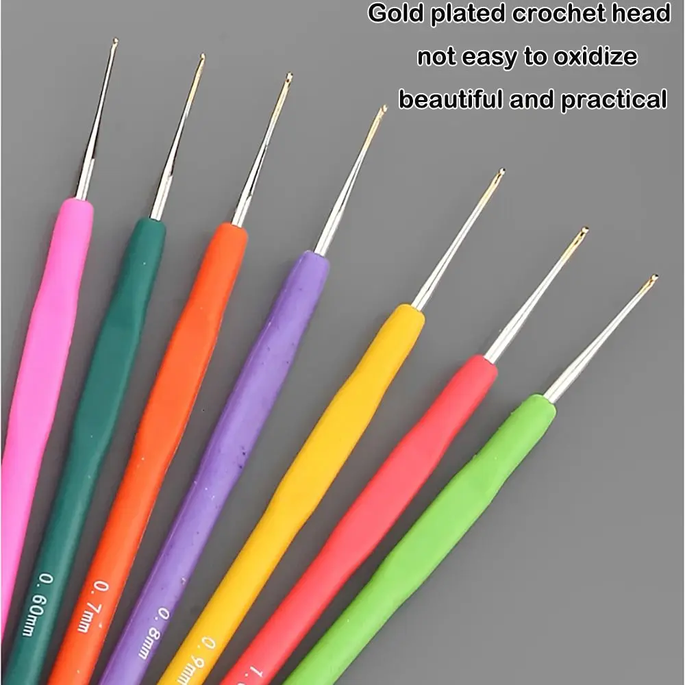 DIY Rubber Handle Knitting Needles Long Multisize Crocheting Needles Handicraft Hand Weave Tool