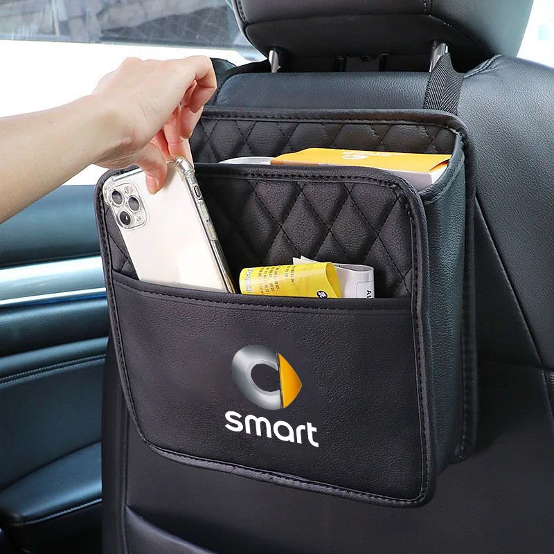 Car Storage Bag Hanging Seat Back Tissue Water Cup Holder For Mercedes Smart Fortwo Forfour 450 451 453 Accessories Storage Bag