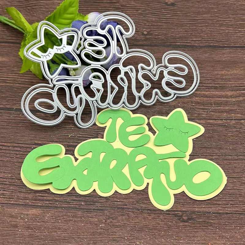 

New Spanish I want to pronounce your Metal Cutting Dies Stencils For DIY Scrapbooking Decorative Embossing Handcraft Template