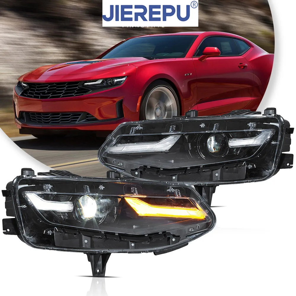 

1Pair Turn Signal A Pair LED Headlights For 2019-2024 Chevrolet Chevy Camaro LT LS Projector