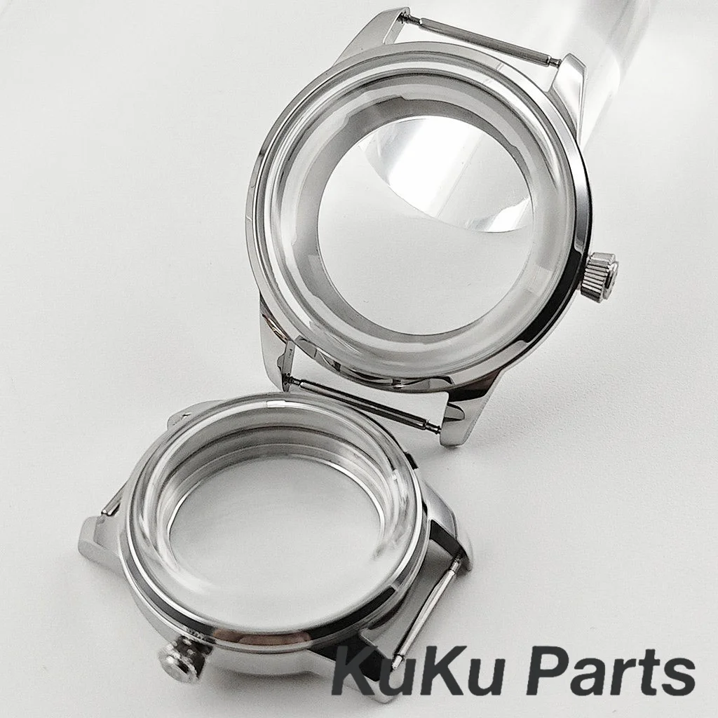 S Crown NH35 33MM/40MM Cocktails Stainless Steel Watch Case Fit NH35 NH36 NH38 Movement Arch Glass Transparent Backcover Case