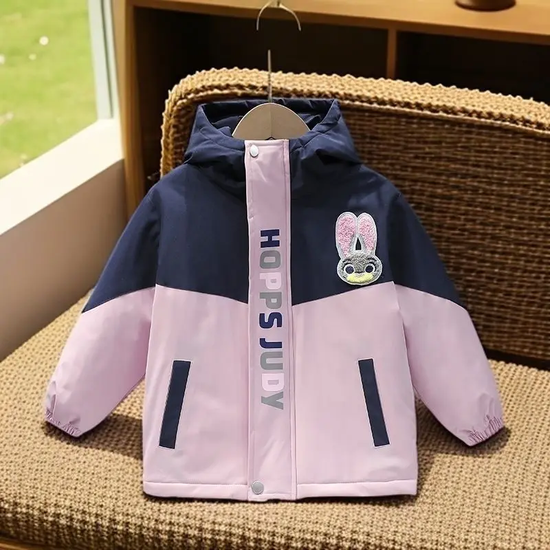 

2025 Judy Hops Girls Puffer Jacket, Rabbit Police Hooded Winter Coat for Kids Must-Have Outerwear