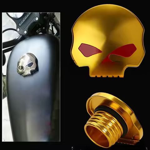 Motorcycle XL883 XL1200 Dyna Fat Boy Breakout Modified Skull Fuel Fuel Tank Cap Harley Accessories High-end Cool Fuel Tank Cap
