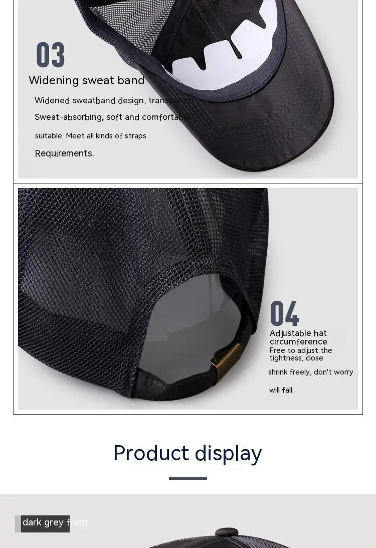 Overs ize Big Head Man Plus Size Baseball Cap Frühling Sommer dünne Stoff Mesh Sonnenhut männlich Snapback m 55-59cm l 60-64cm – Detail 36