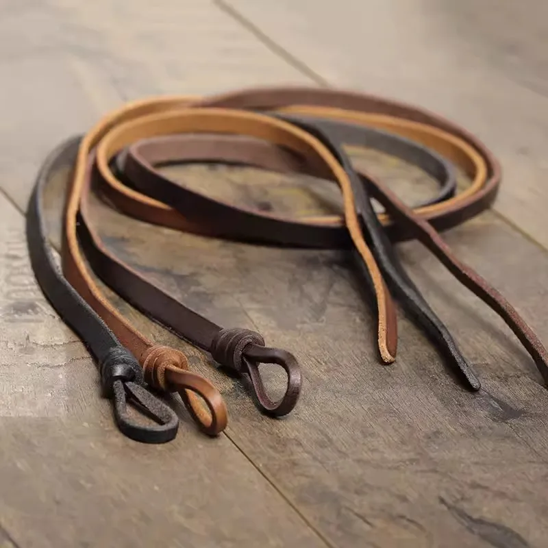 Vintage Solid Color Top Layer Leather Belt for Women Genuine Leather Skinny Belt Simple Adjustable Classic Waist Belt for Dress