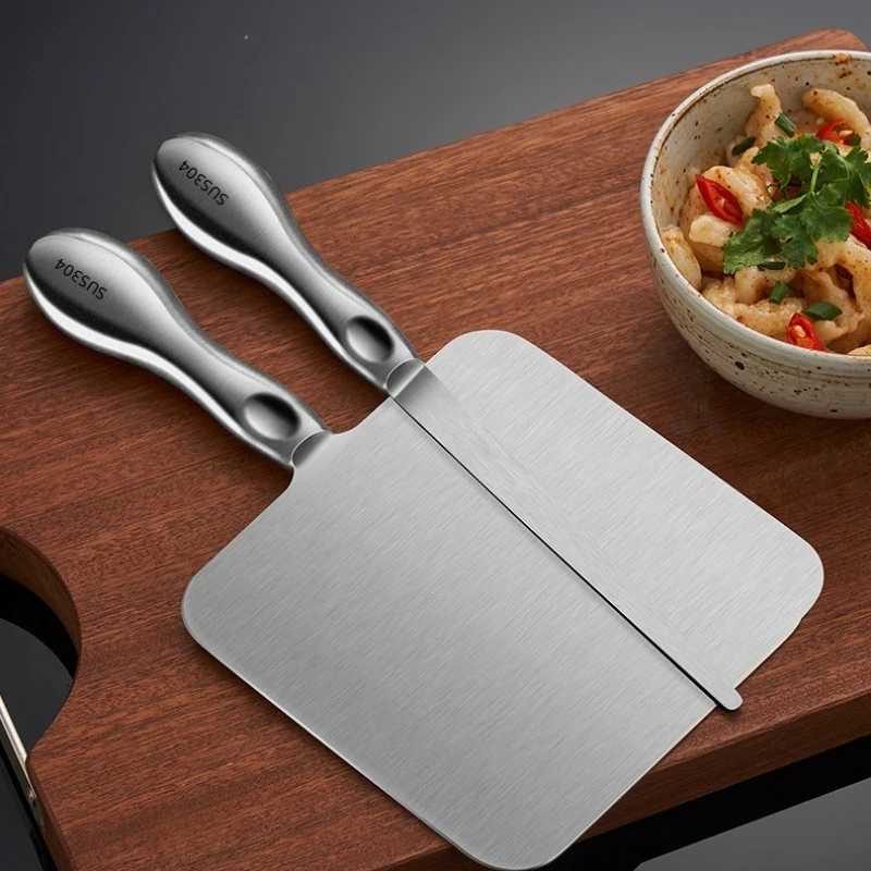 Thickened Stainless Steel Dough Scraper Board Handmade Noodle Making Tool for Homemade Fresh Pasta Processing Noodle Cutter