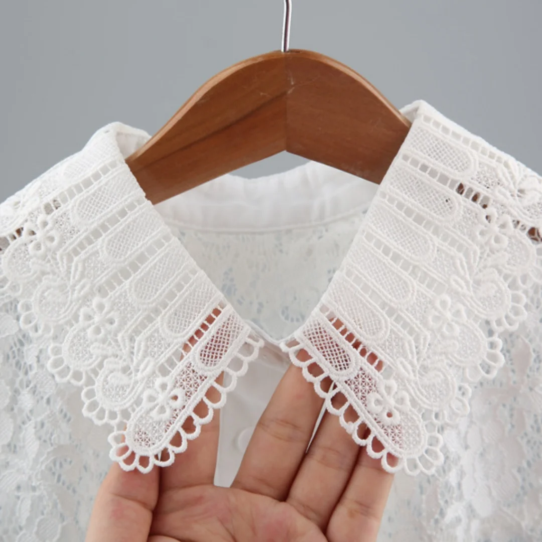 Removable Lace Fake Collar for Women's Fashion Versatile Embroidered Shirt False Collar  Top Decoration Clothing Accessories