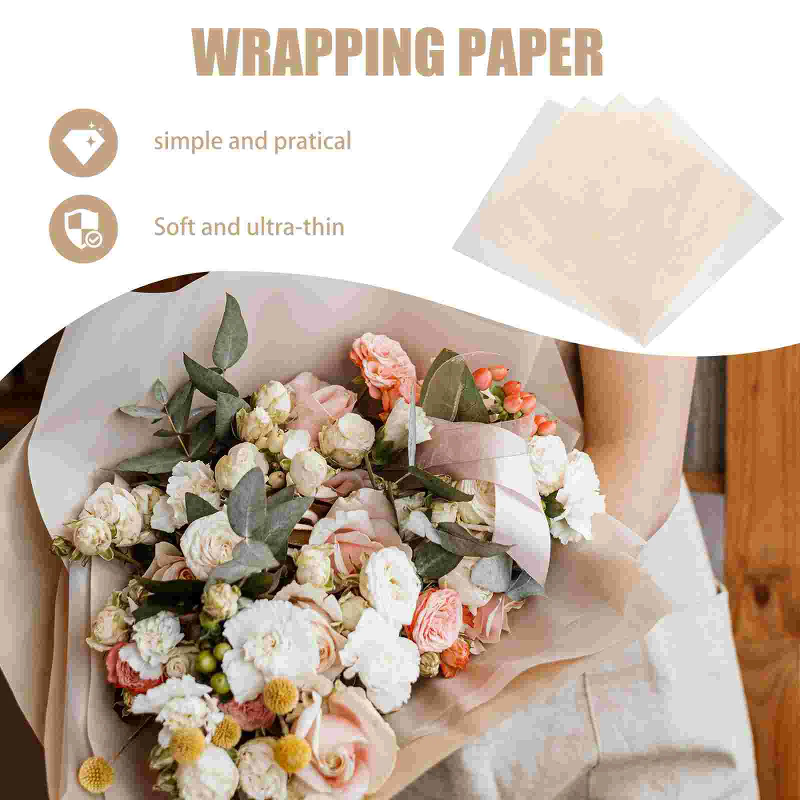 50 Sheets Waterproof Paper for Gift Wrapping Decorative Fiber Tissue Boxes Bags Holiday Present Packaging Soft