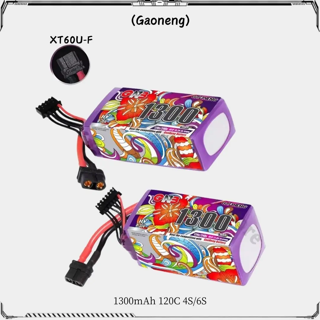 GAONENG Nen GNB 1300mAh 120C 4S 15.2V 6S 22.8V LiHV LiPo Battery With XT60 High Voltage for RC FPV Racing Drone