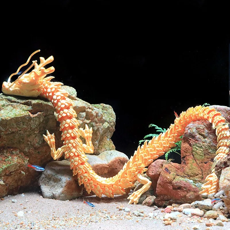 3D Printed Articulated Dragon Home Office Decoration Decor Kids Gifts Chinese Flexible Realistic Made Ornament Toy Model
