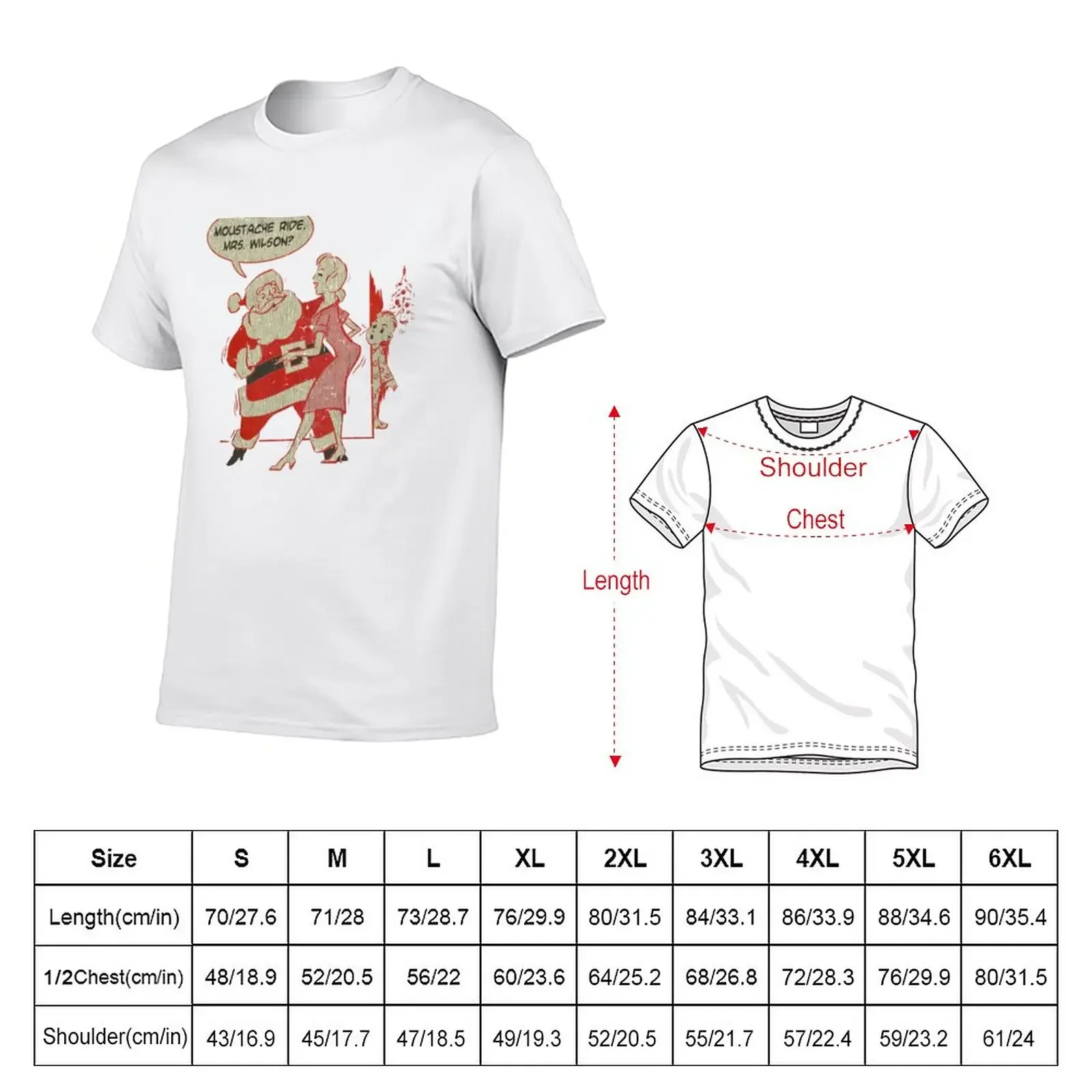 Moustache Ride Santa T-Shirt sublime hippie clothes anime oversized t shirt men