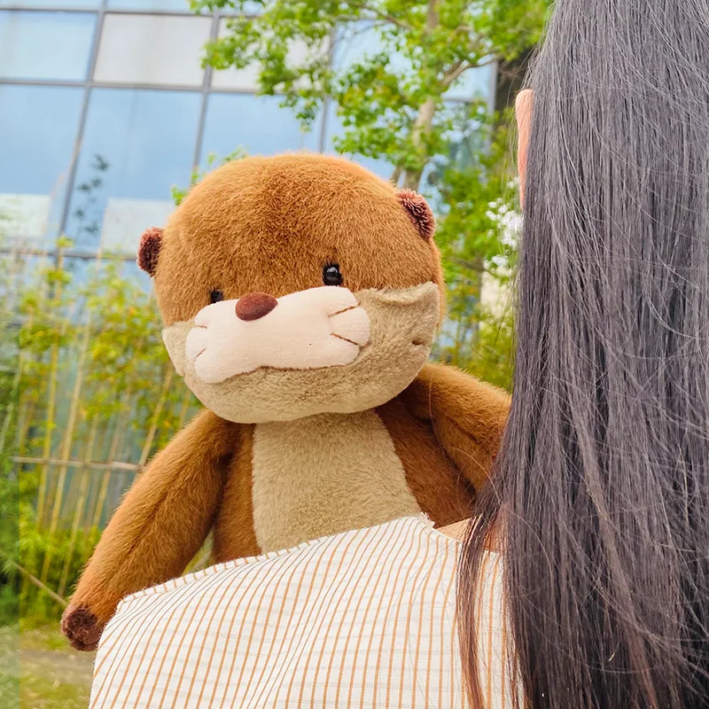 Simulación de nutria, figura de acción, colgante, juguete de peluche, Anime, realista, suave, Ermine Otter, dibujos animados, regalo de Navidad