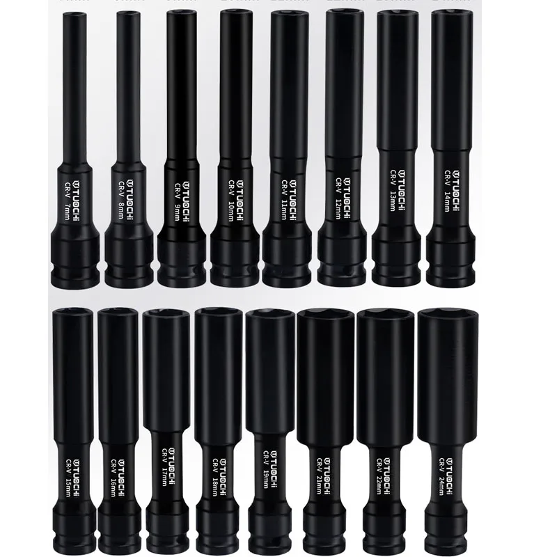 Soquetes Hex de Impacto Elétrico Soquetes Chave Padrão Extra Longo Extra Longo Drive Padrão 128 mm Comprimento 2