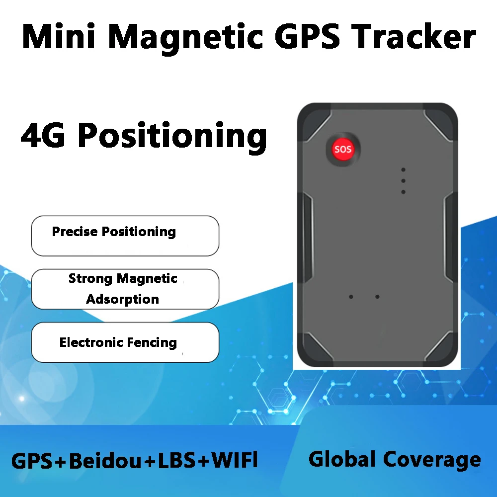 

4G Portable Mini GPS Tracker Personal Car GPS Tracking Real Time Locator DeviceWith Magnetic Chip 6000mAh SOS Vibration Alarm