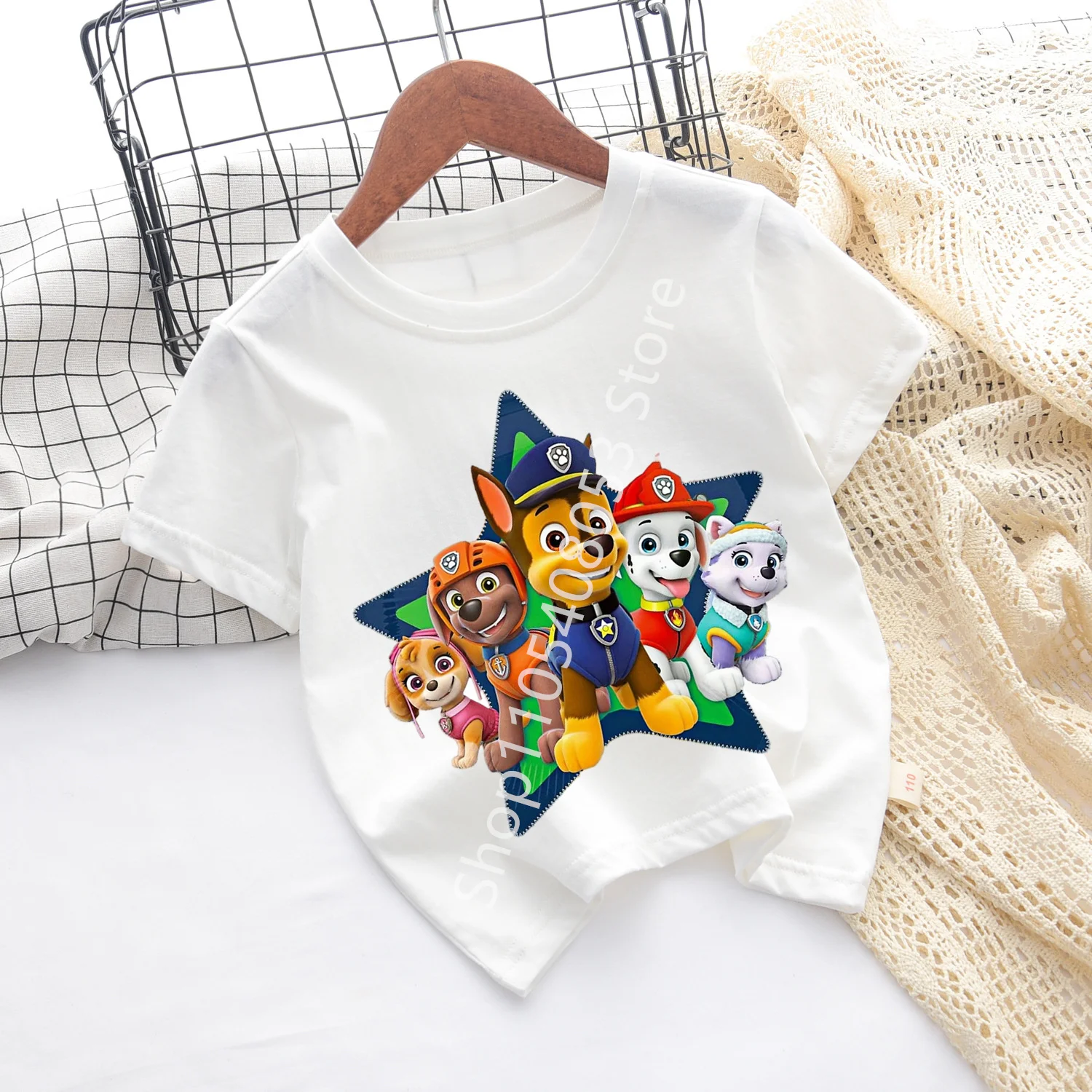 Camiseta de manga corta para niños de la Patrulla Canina, jersey con estampado de dibujos animados de Chase Skye, camisetas informales transpirables de algodón para niños y niñas, regalos de verano