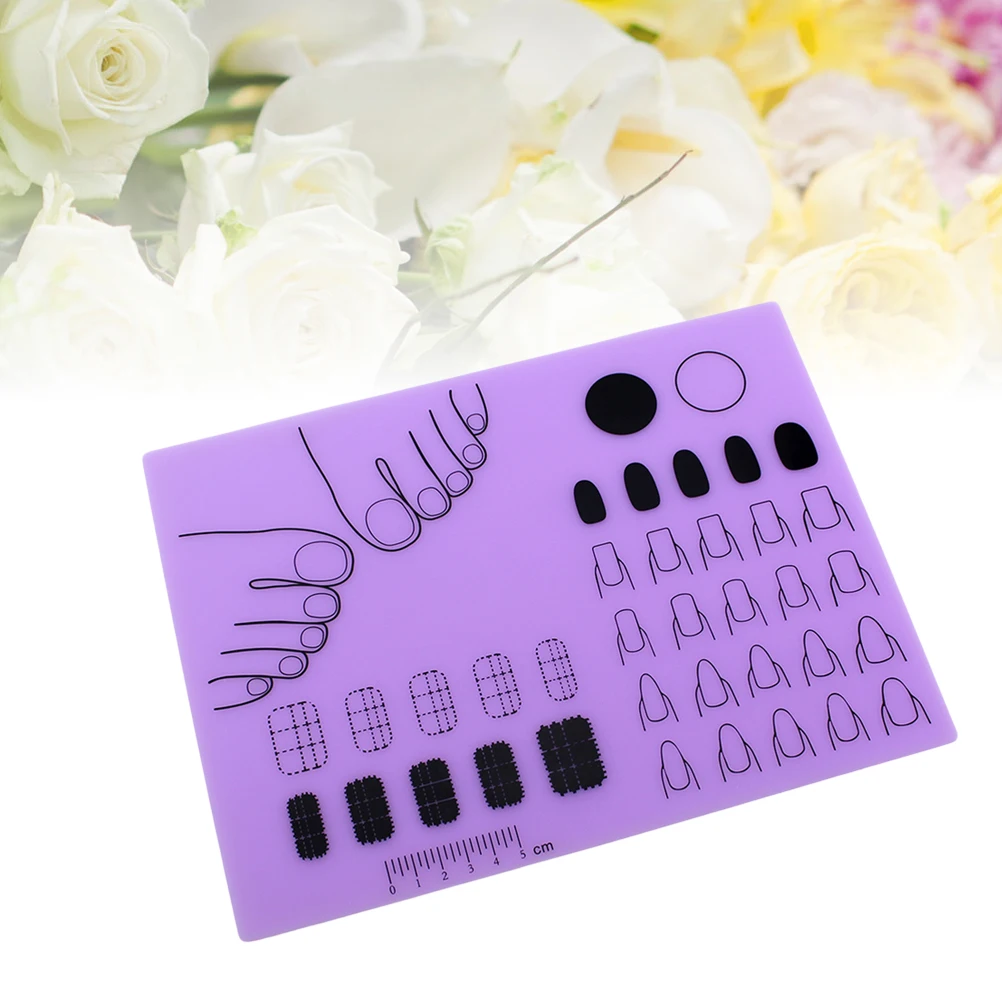 

Silicone Art Mat Purple B Type Flexible Stamping Plate For Nail Polish Practice Manicure Tool Coloring Pad Table Protector