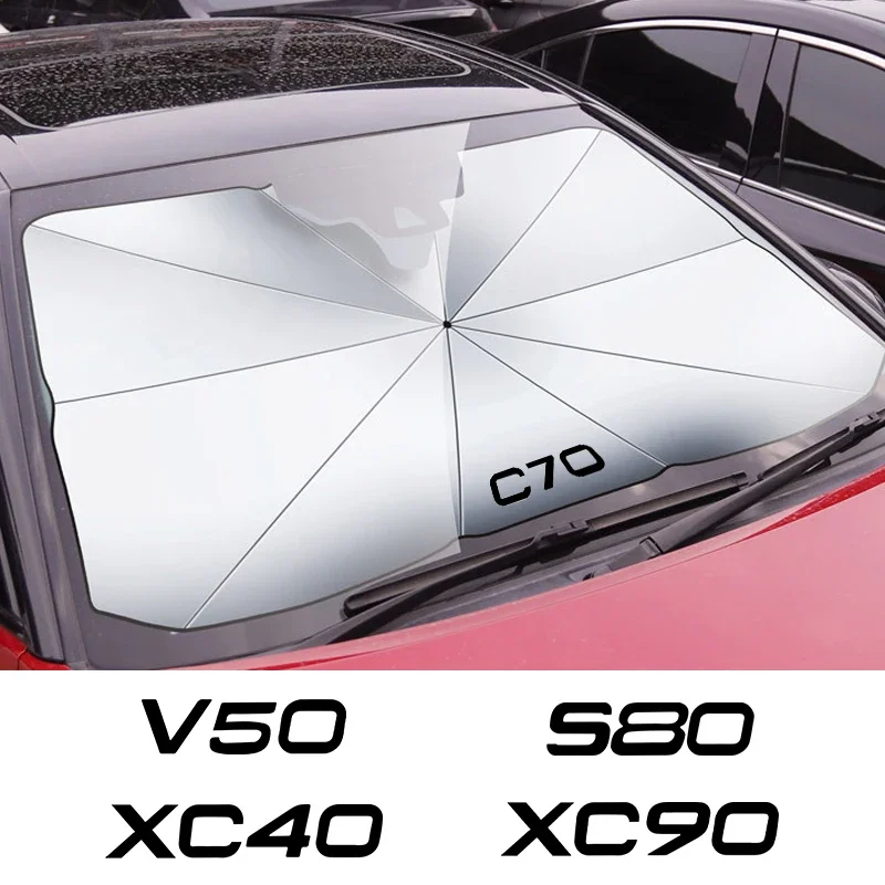 Car Front Shading Car Windshield Sunshade Umbrella For Volvo XC90 XC60 C30 T6 S60 C70 XC40 V40 XC70 V60 V50 S80 S40 AWD V90 S90