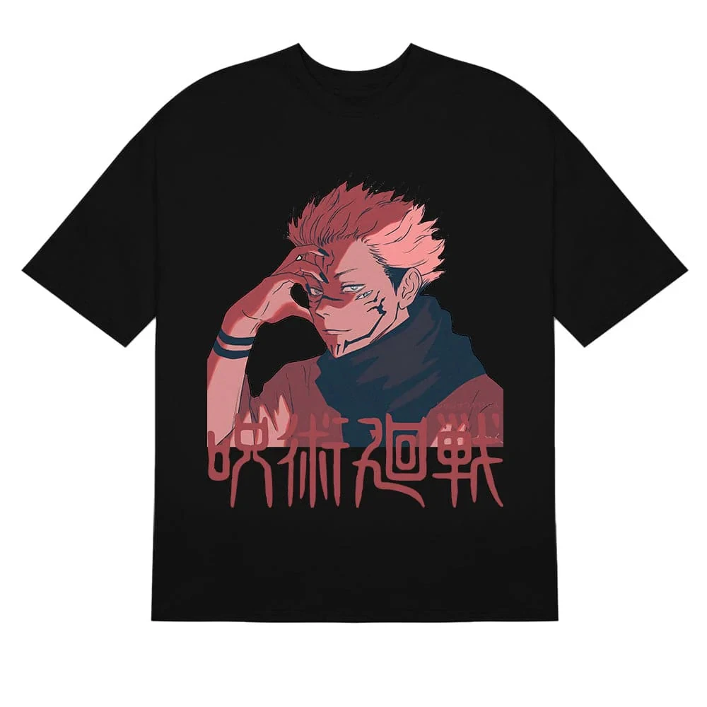 

Ryomen Sukuna аниме дзюдзюцу кайсен летняя футболка Harajuku винтажная уличная мужская хлопковая супер свободная женская футболка с коротким рукавом унисекс