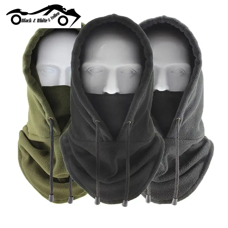 

Winter extended hood Riding Cap Warm Hat Face Bandana Scarf Windbreaker Outdoor Sports Scarf Thickened Headgear Military Fleece