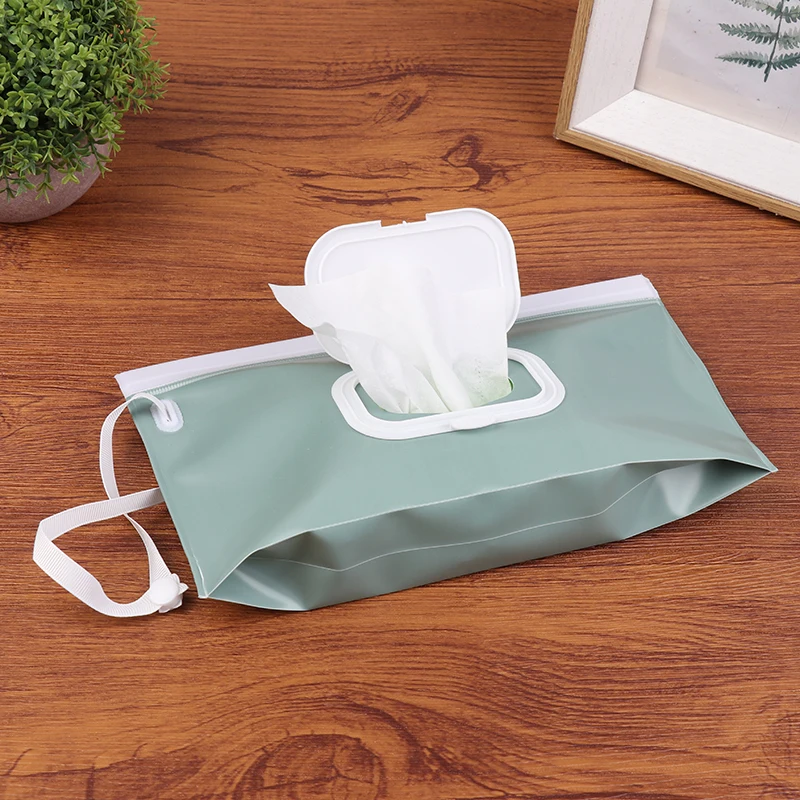 Caixa de tecido com alça de pressão de eva, saco de lenços umedecidos, capa flip, bolsa cosmética, uso ao ar livre, acessórios úteis para carrinho de bebê