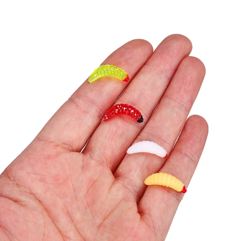 5Colors Artificial Soft Lure Combo Mini Mealworm Lure Kit Maggot Bait Freshwater Saltwater Wobbler Pesca