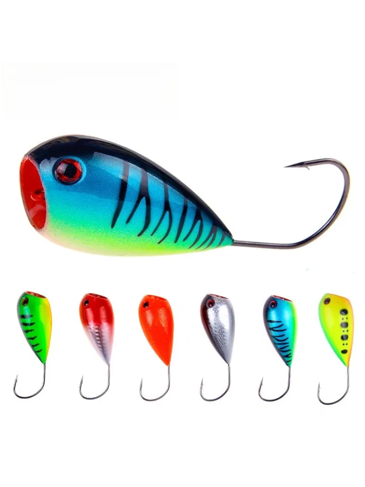 1 szt./6 szt. Zestaw przynęt wędkarskich typu popper, przynęty crankfish, 8 cm, 13 g, sztuczne przynęty, przynęta typu Croatian EGG, pływająca, twarda, z pojedynczym haczykiem — 2
