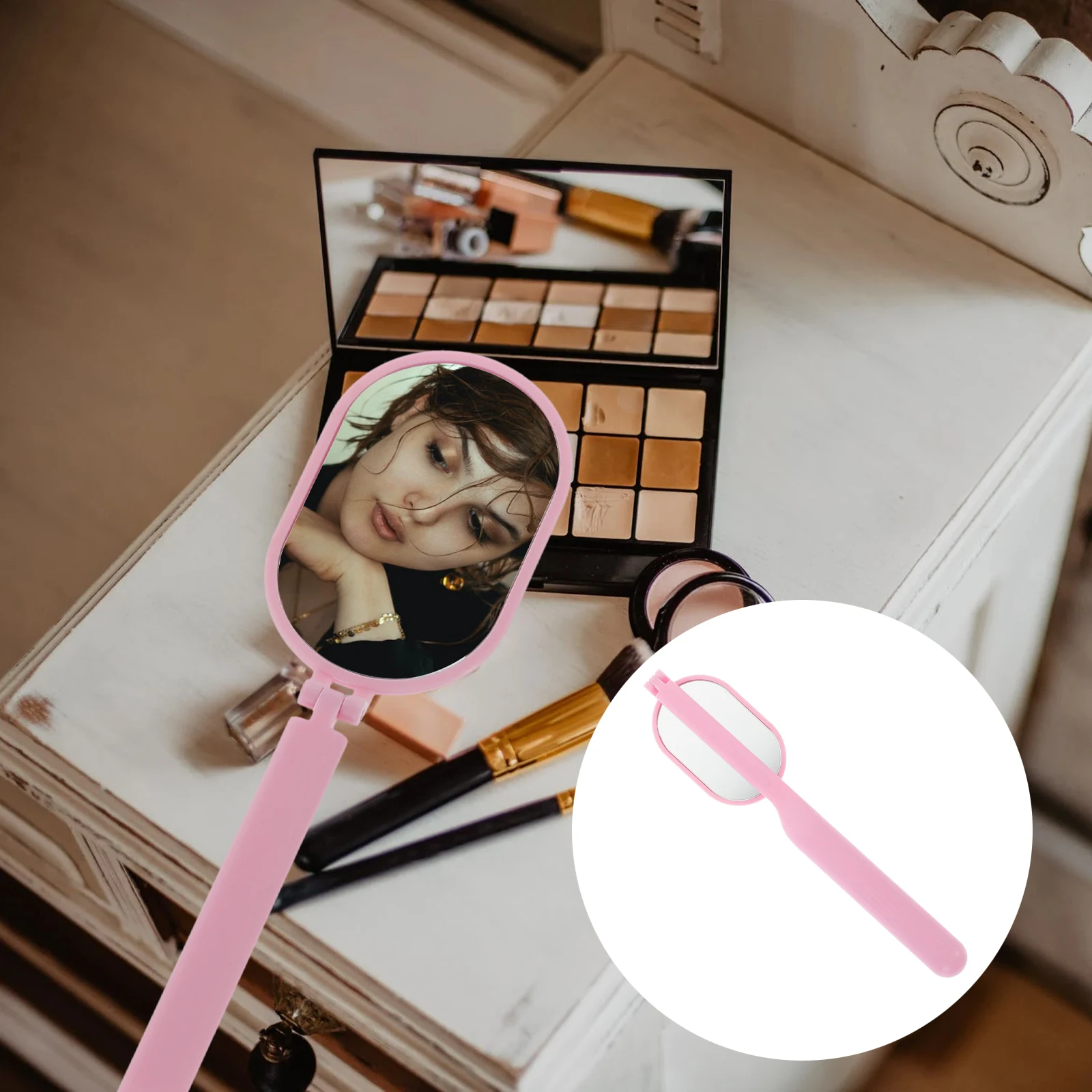 

Eyelash Grafting Mirror Extensions Lashes Natural Clusters Check Handheld Tool View