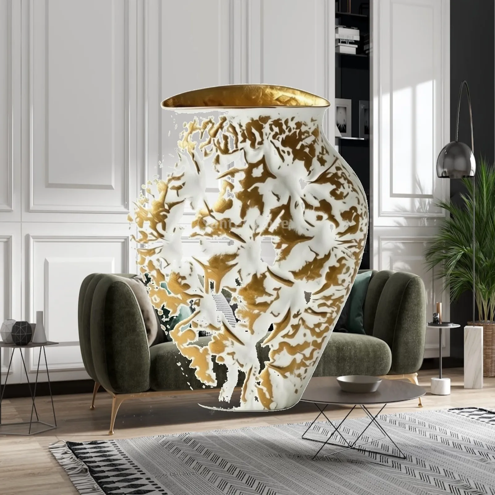 Decorative vase with embossed design, flower vase, textured vase