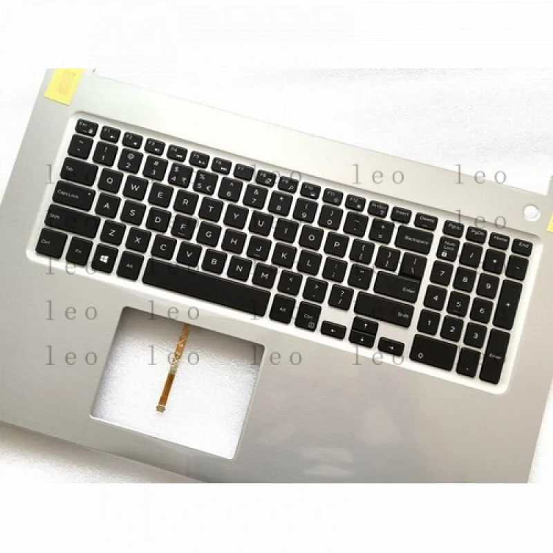 YU لـ Dell Inspiron 17 5770 5775 Palmrest لوحة مفاتيح أمريكية بإضاءة خلفية فضية HMY79 0HMY79