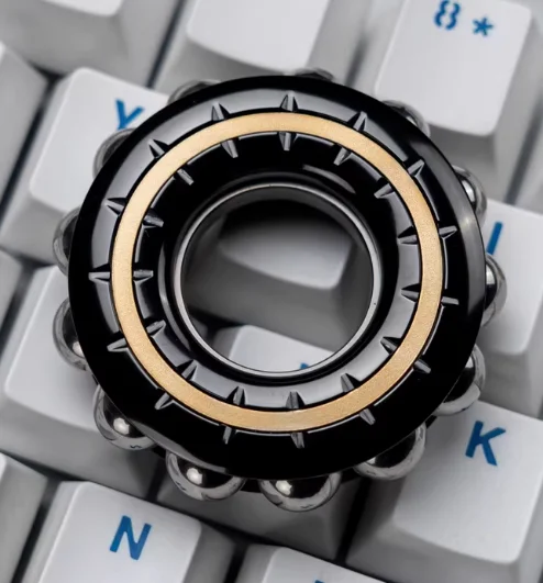 EDC Mechanical Beads Fidget Ring Push Slider Metal Mini Fun Stress Toys Tools