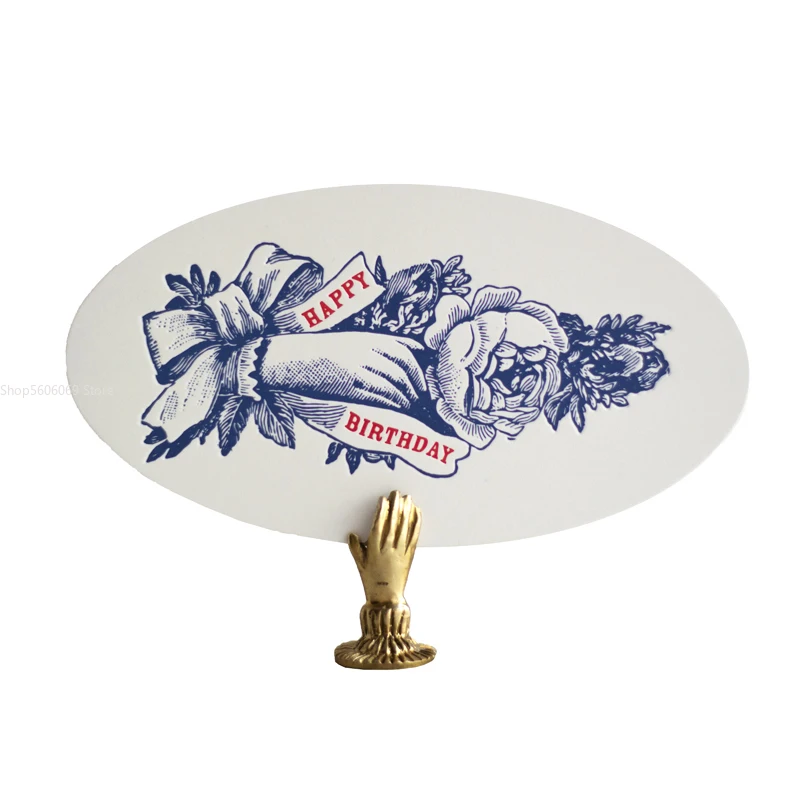 Multipurpose Card Oval Birthday Card Thanks Brass Tiny Hands Office Decoration  Kawaii Decor  Figurine  Nordic  Room Decoration