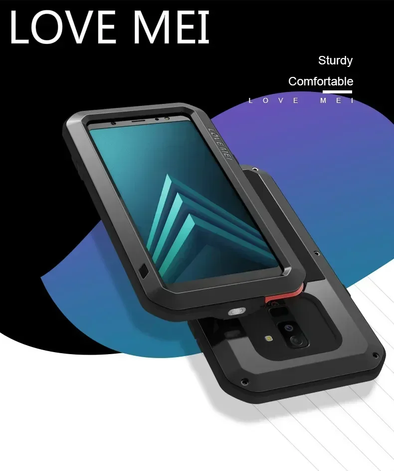 Love Mei-Samsung Galaxy A6 2018/Galaxy A6 Plus 2018, shock-proof, waterproof, resistant, metal armor, phone case