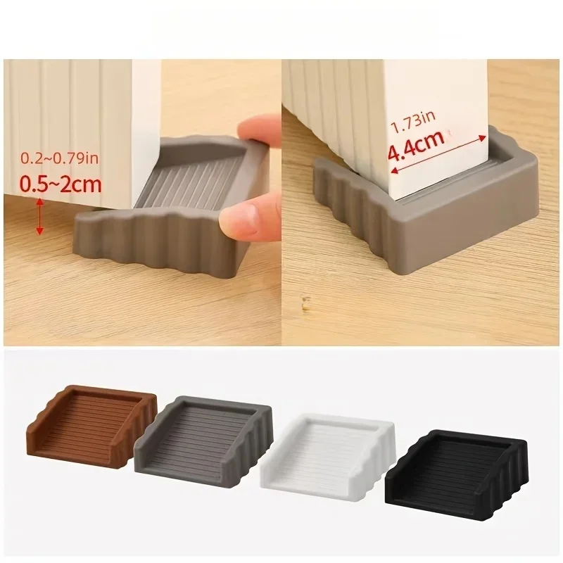 Non-Slip Door Stopper Wedges, 4pcs TPR Door Stops for Home, Office and Children's Room