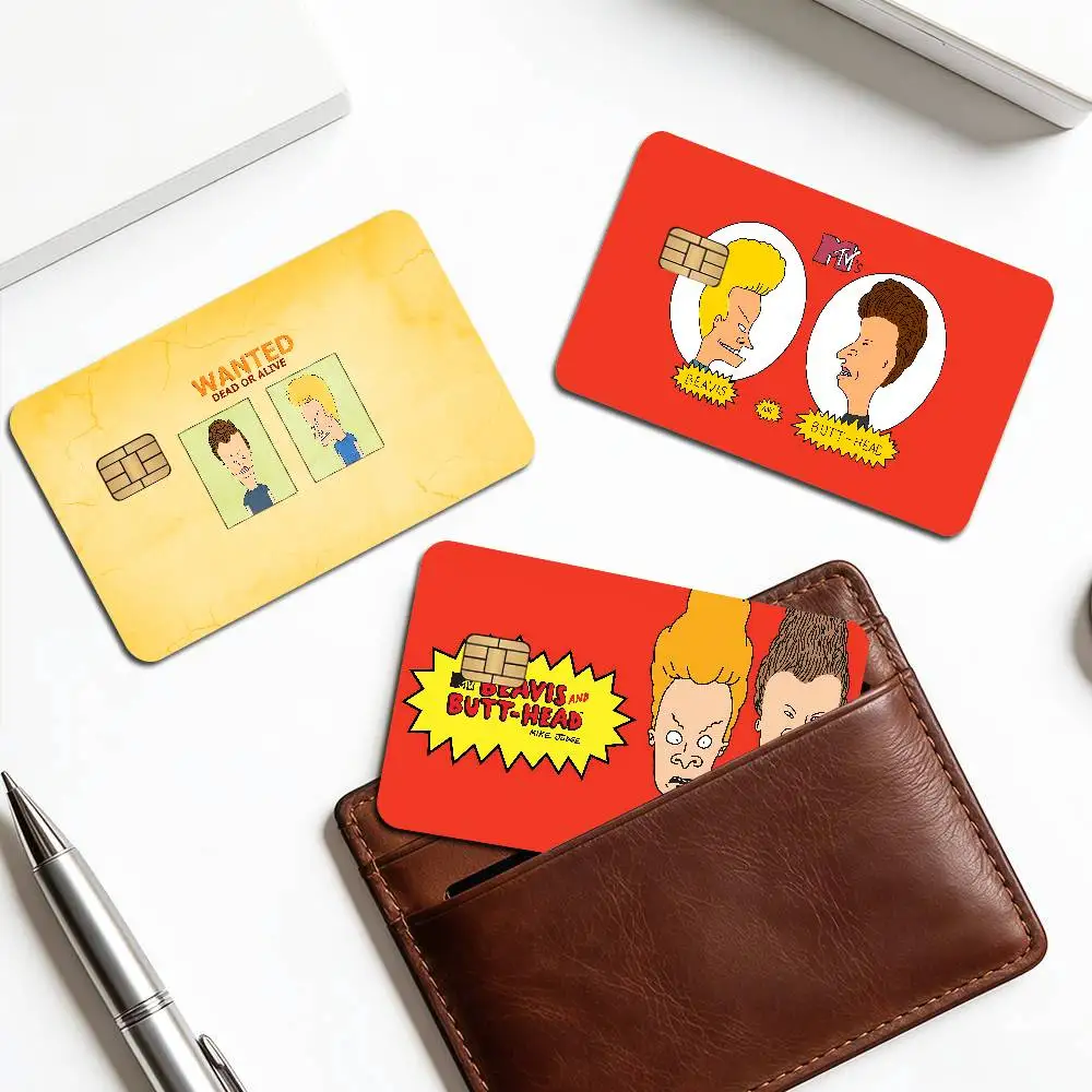 Cartoon B-Beavis and Butt-Head Game Anime Sticker Film Skin Cover Case for Small Large No Chip Debit Credit Card Front Side
