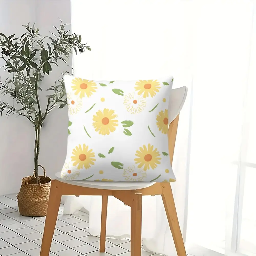 45×45cm Cute Daisy Digital Print Throw Pillow Cushion Accent Pillow Includes Pillow Core Teen Cottage Couch Home Decor