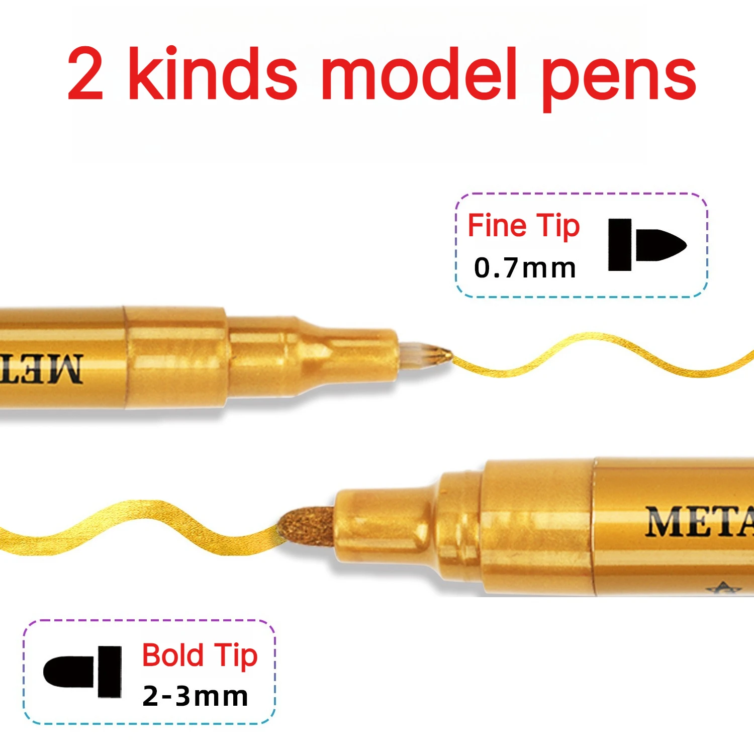 12/18 Colors Metallic Acrylic Paint Markers Paint Pen for Miniature Model Paint DIY Handmade Crafts Greeting Card Graffiti