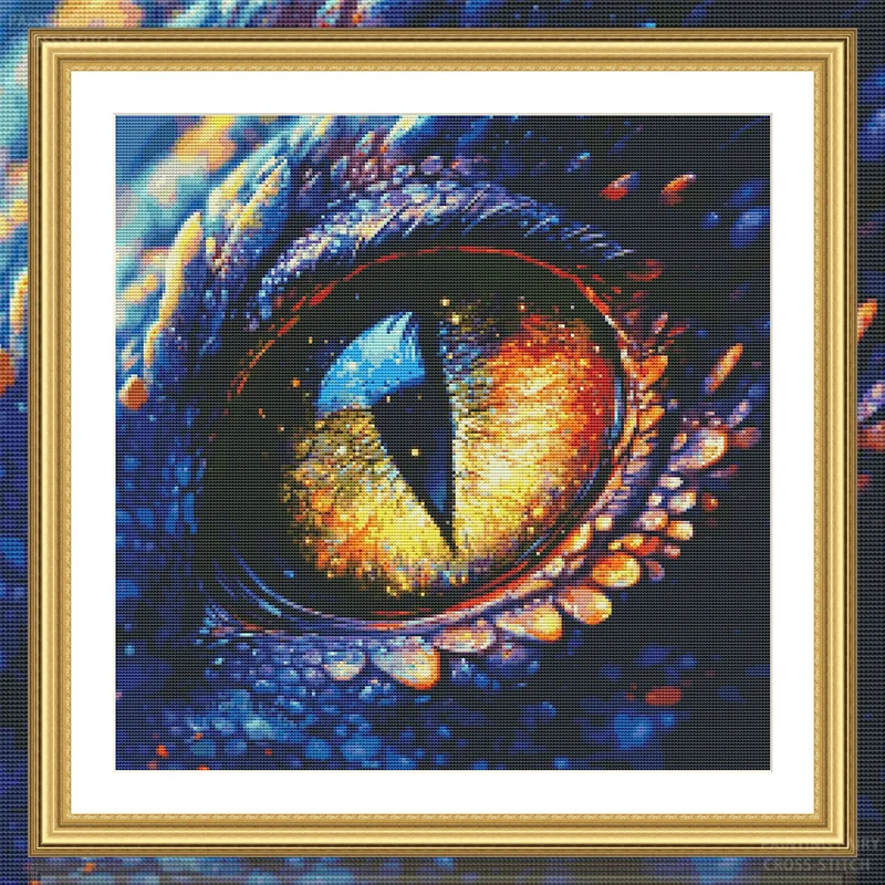 

Modern mat Cross Stitch Kit Dragon's Eye Vaghil New 2026 Cartoon Anime Series for Living Room Bedroom Cotton Fabric