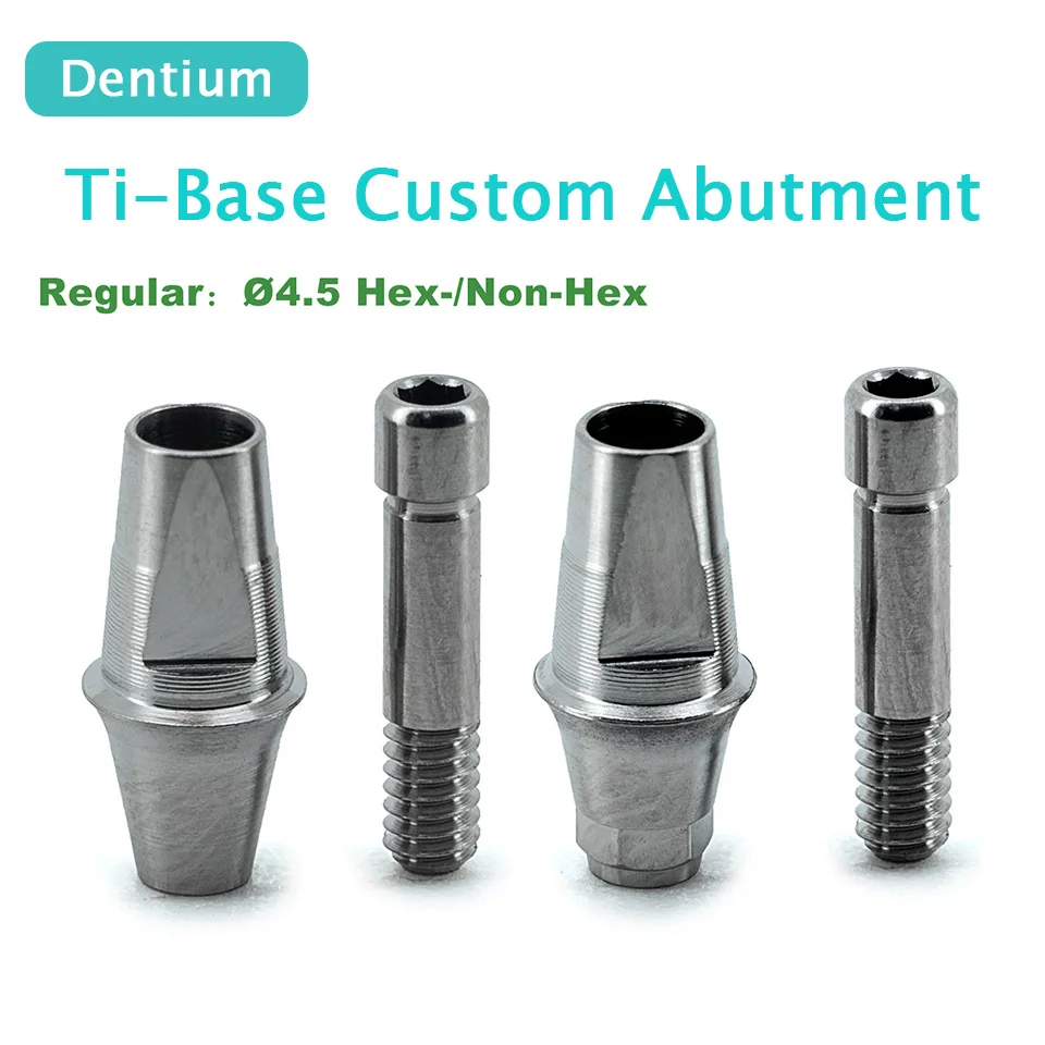 10 Pcs Dental Titanium Ti Base Custom Abutment Compatible with Dentium System Prosthetic Crown Bridge Lab Solution Hardware